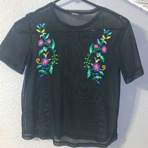 Zara size S mesh black crop top